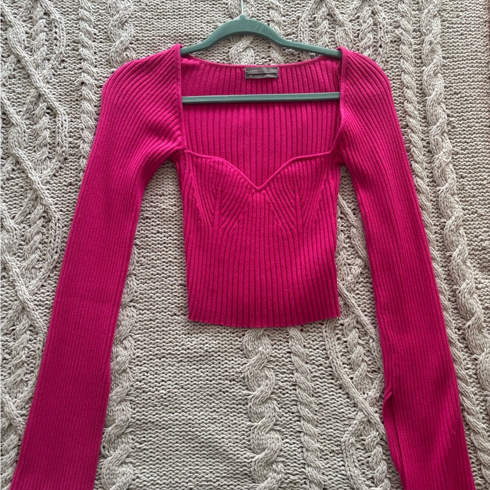 Women's Pink Ribbed Top